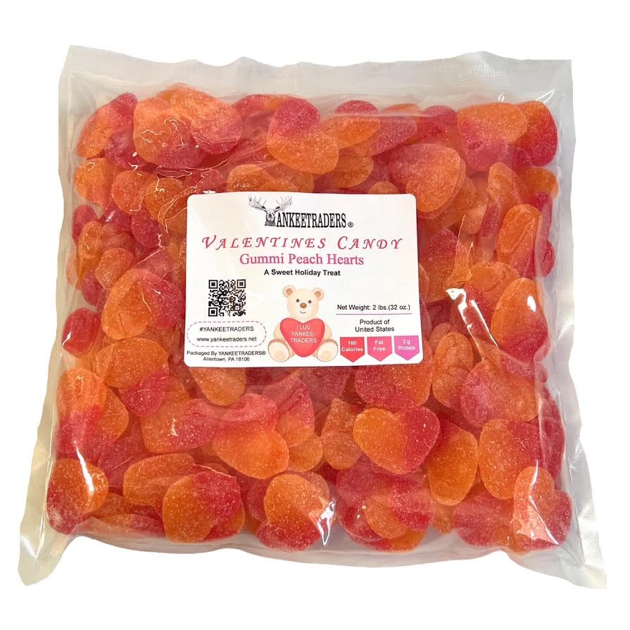 YANKEETRADERS Peach Gummy Hearts 2 Pounds miniatura 2