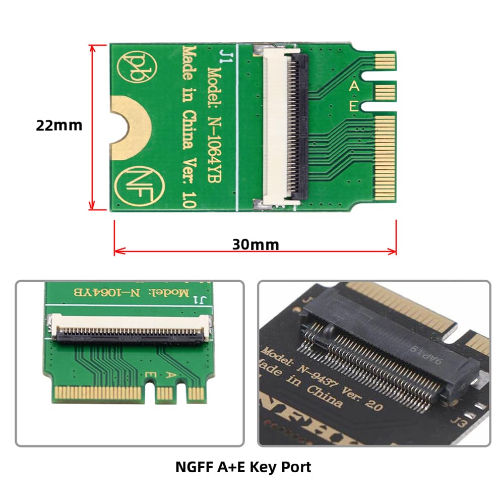 xiwai Mini PCI-E NGFF A+E auf SATA 3.0 4 Ports Adapterkabel 6 Gbit/s