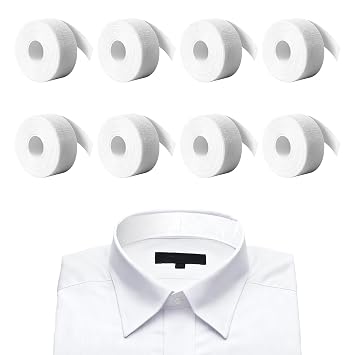 8 Rolls Shirt Collar Protector Sweat Pads, Self-Adhesive Collars Sweat Absorbing Pads, Invisible Hats Shirt Neck Liner Armpit Tape Patches for Men Women Against Stain