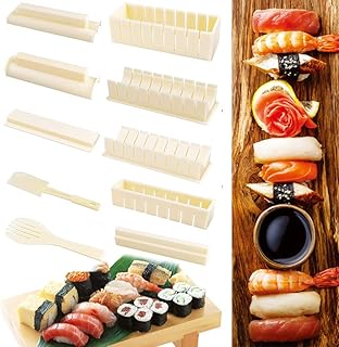 Sushi Making Kit,Sushi Mold Spree Help You Easy to Make Include Sushi Set 10 Pieces Plastic Sushi Maker Tool Complete with...