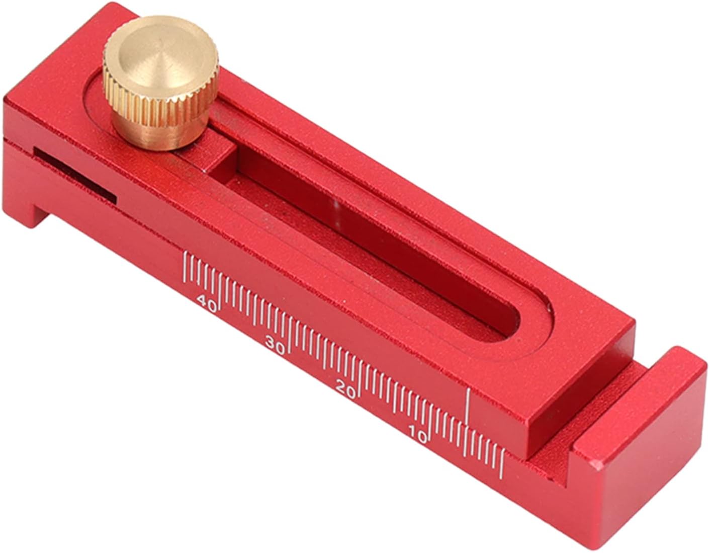 Mini Gaps Gauge, Woodworking Measuring Ruler, Woodworking Depth Ruler Aluminium Alloy 5-40mm Line Sawtooth Ruler for Slotting(T2)
