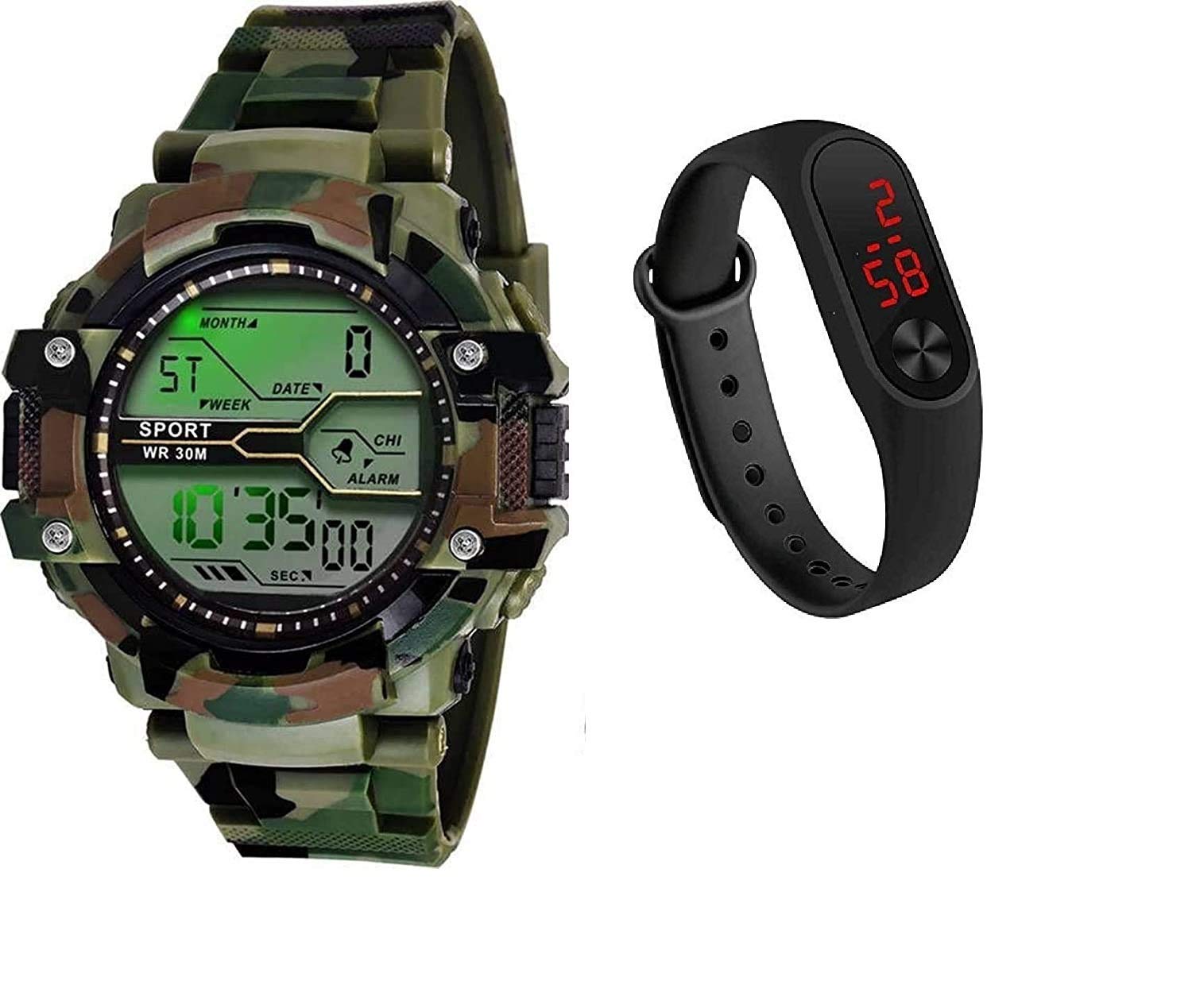 SELLORIA Silicone Sports Digital Boys Watch (Green Dial Green Colored Strap) (B08RCKN7RR) Amazon Price History, Amazon Price Tracker