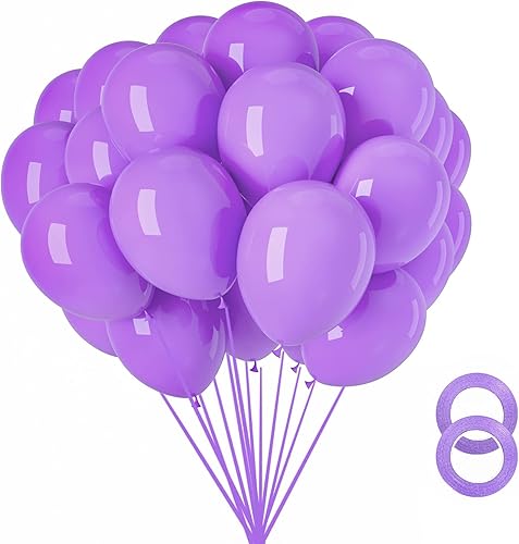 Garma Globos morados de 12 pulgadas, 100 globos de látex para arco de globos como fiesta de cumpleaños de Halloween, graduación, aniversario, boda,
