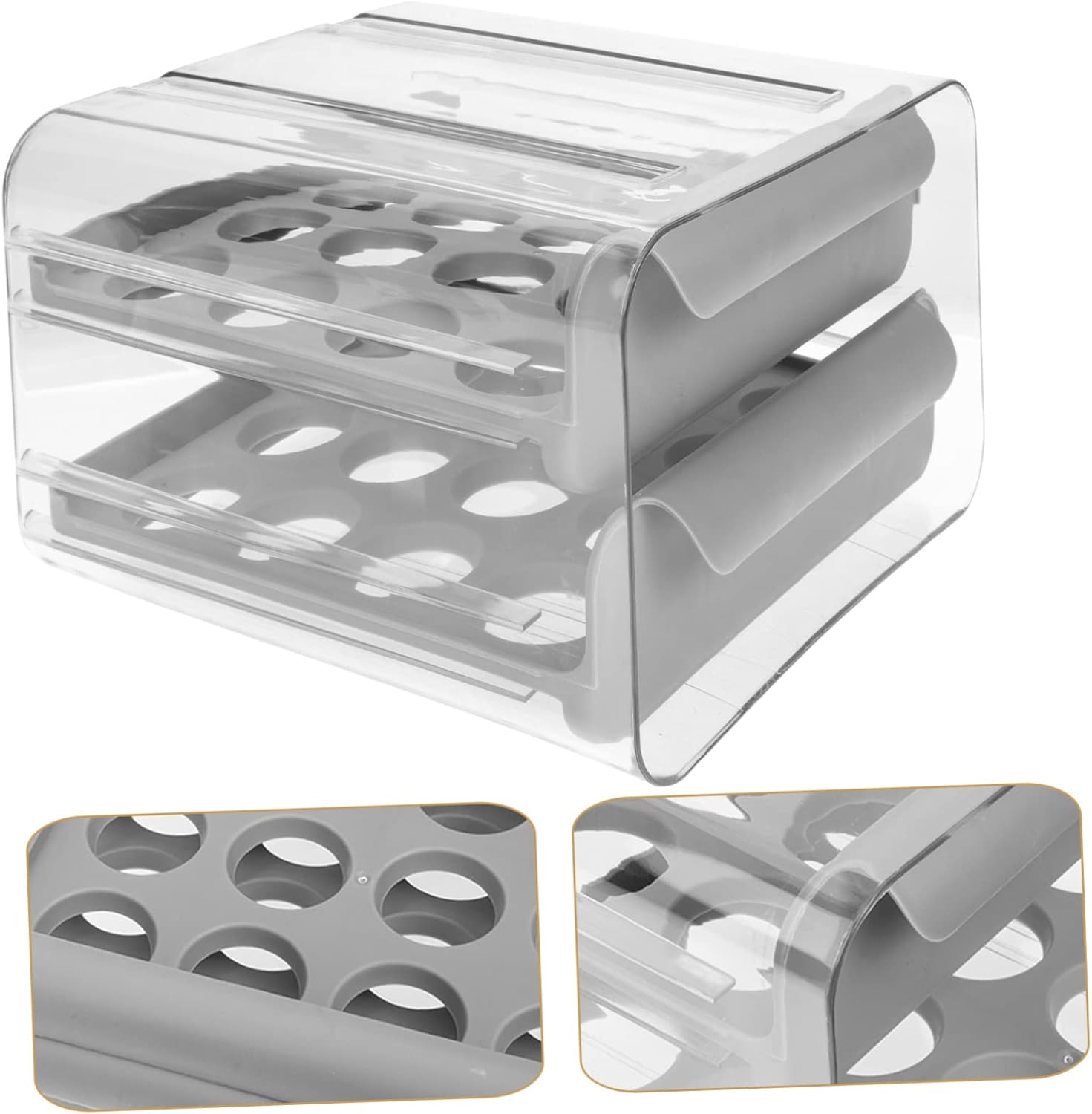 2pcs Wear-Resistant Egg Drawer Multi-Function Egg Organizer Reusable Egg Organizer Thickened Egg Organizer Convenient Egg Drawer Multi-Function Egg Tray Egg Accessory re-usable