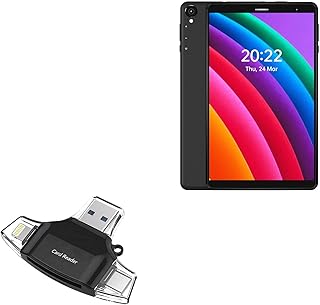 BoxWave Smart Gadget Compatible with Headwolf Tablet FPad1 (8 in) - AllReader SD Card Reader, microSD Card Reader SD Compact USB - Jet Black