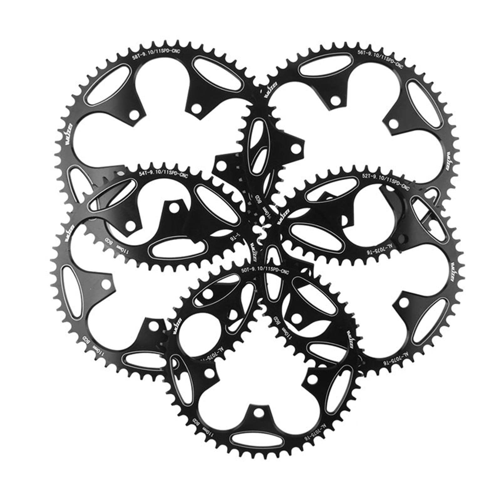Plateau Alugear Rond Narrow-Wide 110 BCD 4 Trous Asymétrique Shimano 1x12 Vitesses Route / Gravel Orange
