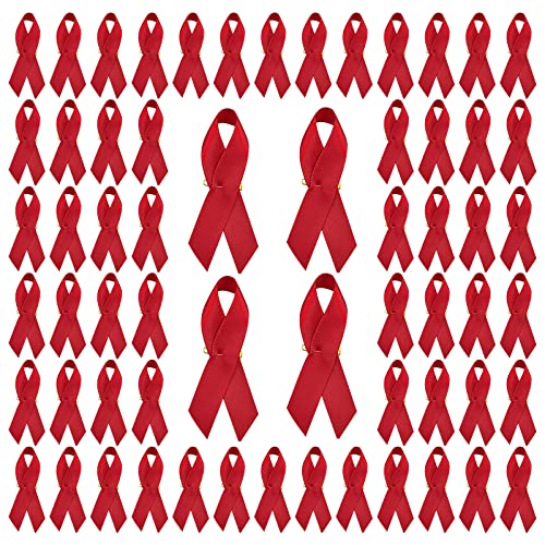 Image of Ribbon Awareness Satin Pins Cancer Awareness Ribbon Pin with Safety Pin