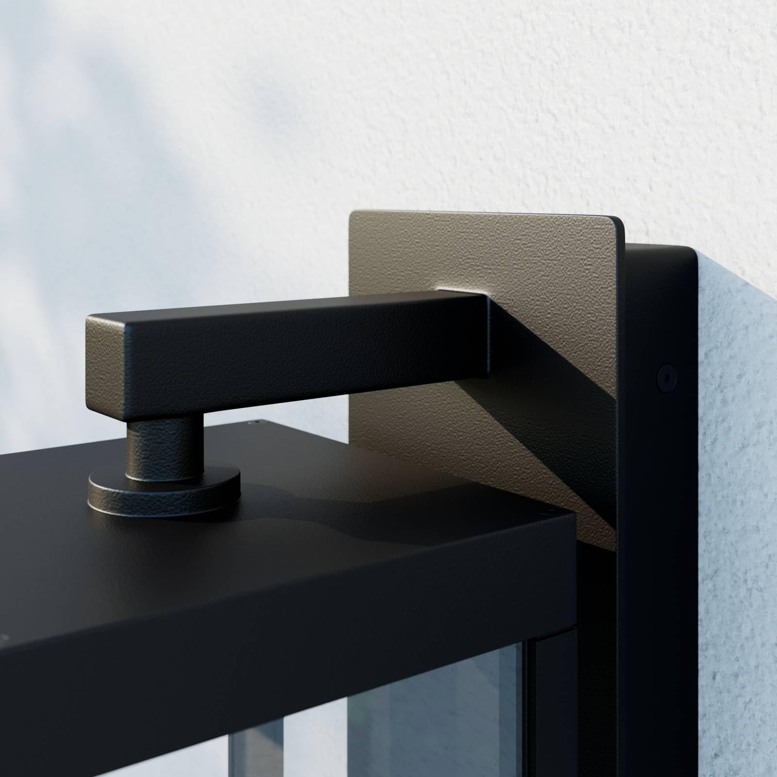 Lucande Lampada da Parete Esterno con Altoparlante Bluetooth, Luce per Portico Porta Ingresso Lanterna Esterni Antiruggine in Vetro Trasparente Impermeabile Alluminio Nero