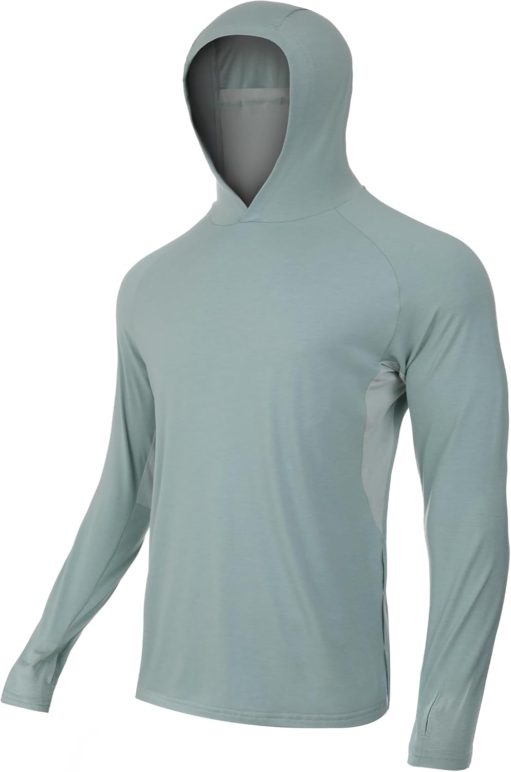BAMBOO COOL Men's UPF 50+ Sun Protection Hoodies Breathable and Lightweight Long Sleeve SPF Fishing Thumbhole Shirts Hooded