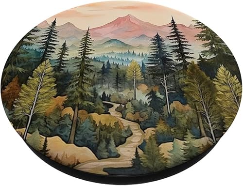 Miniatura 2 de Montañas Silvestre Bosque Senderismo Pino Naturaleza PopSockets Estándar PopGrip