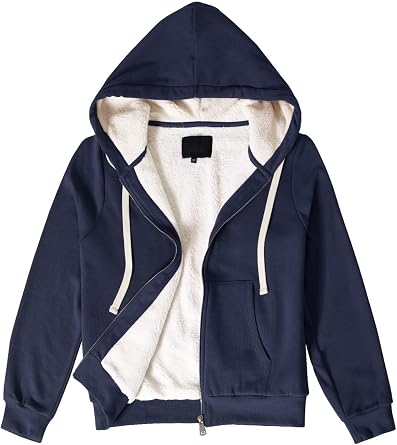 Design by Olivia Women's Sherpa-Lined Fleece Full-Zip Hooded Jacket