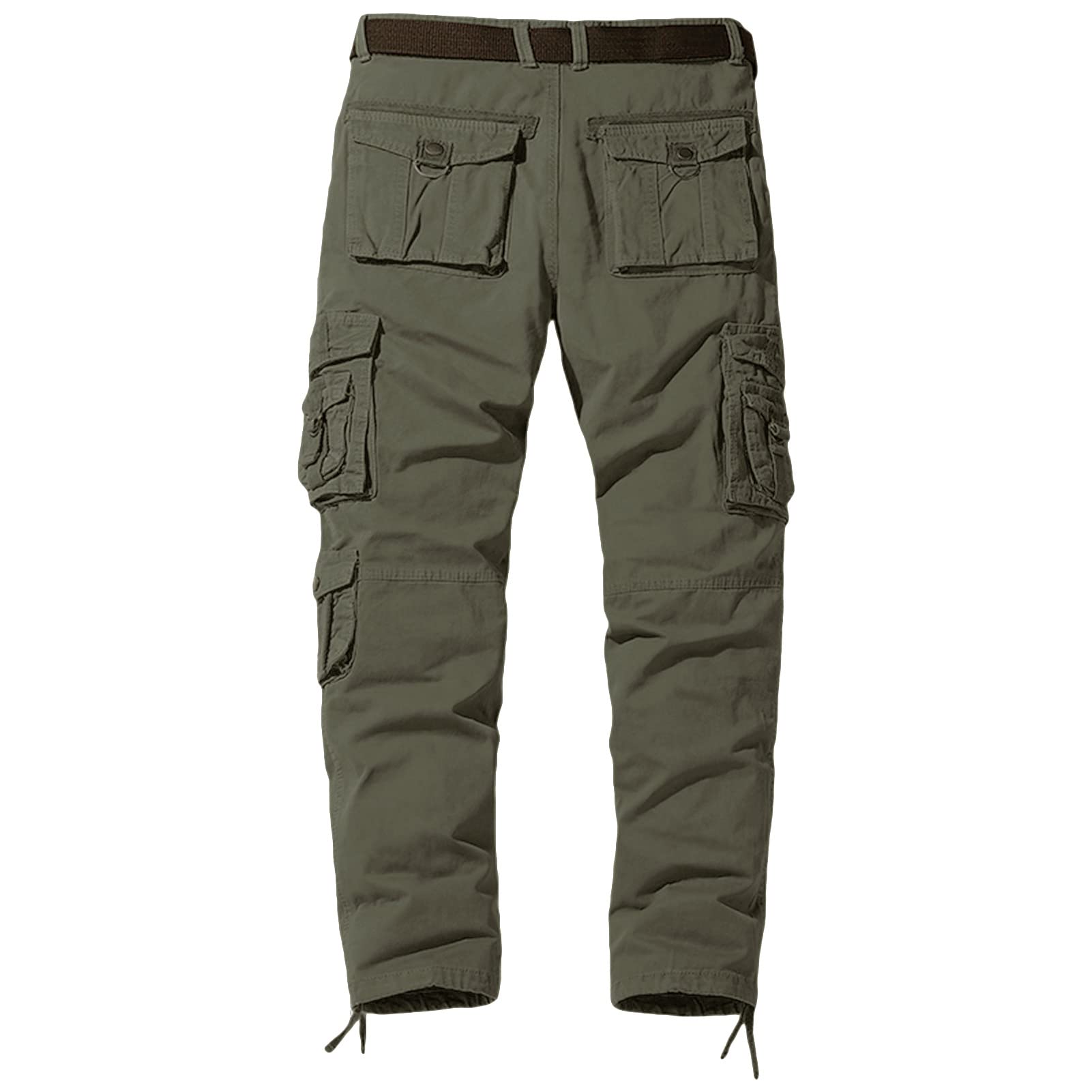 Men's Casual Outdoor Cargo Pants Relaxed Fit Solid Military Army Pants Multi Pocket Tactical Hiking Trousers (Armygreen,30)