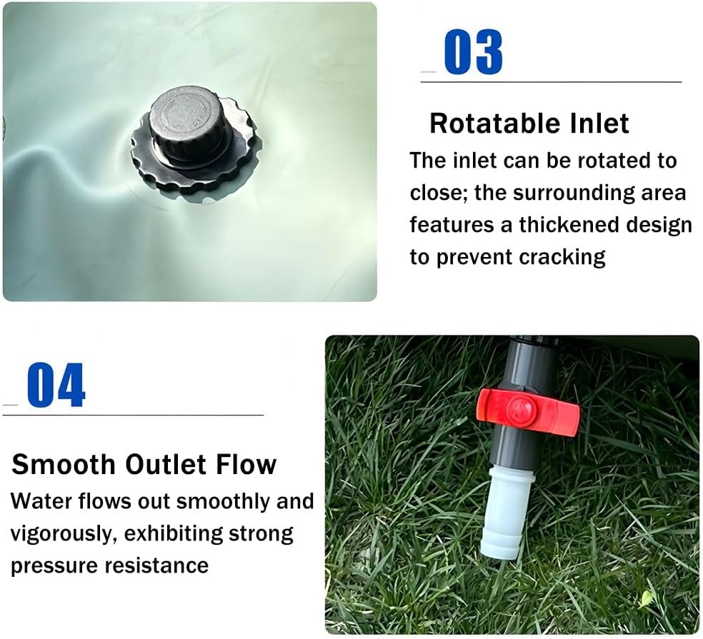 Water Bladder Storage Containers, Foldable Portable Water Tank, Garden Water Bladder With Handrail Buckle, Emergency Water Storage Tank for Camping Garden Drought Resistance(1.8x1.2x0.7m-1.5T/396gal)