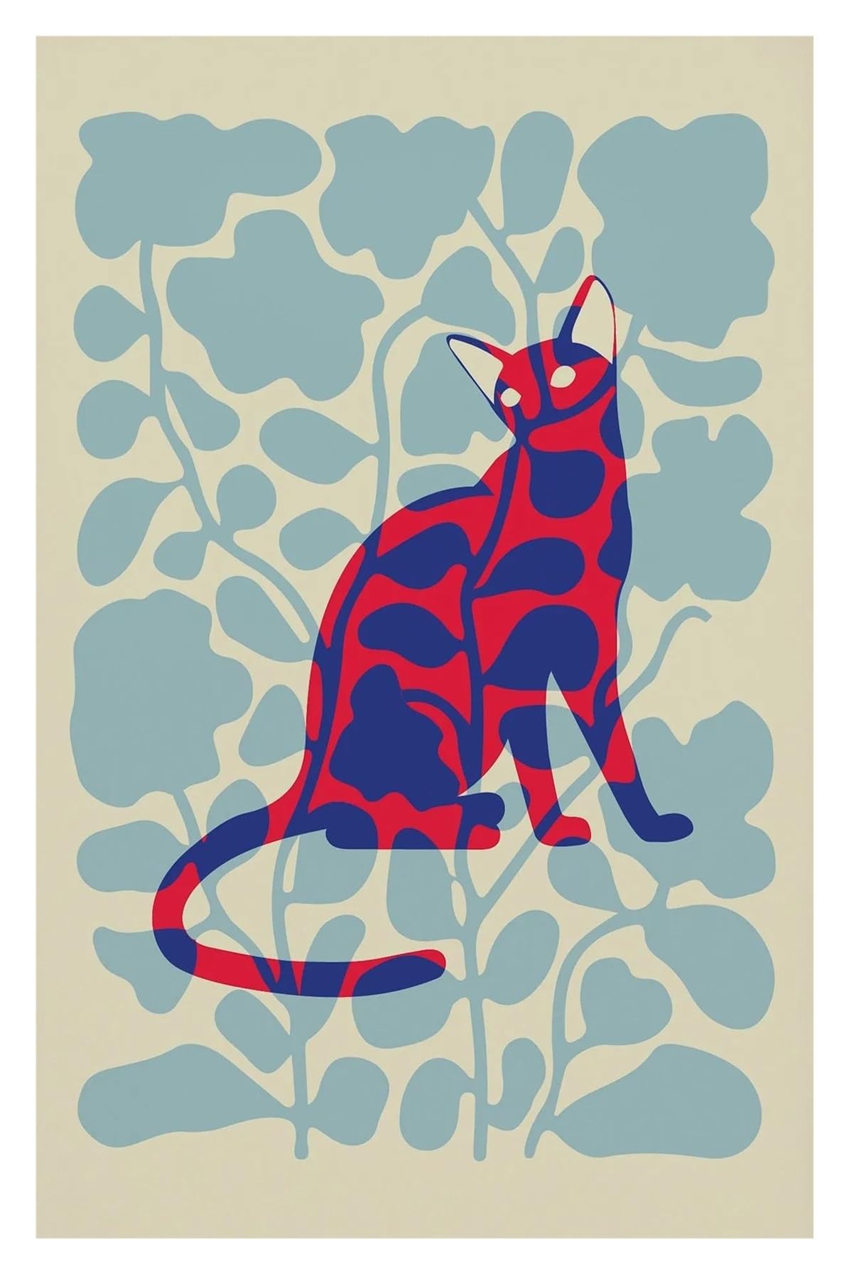 Xenite D Wall Art Canvas Prints Modern Cute Lazy Cats Poster Prints Funny Cat Enthusiasts Relaxing Minimalist Canvas Painting Girly Wall Picture Home Room Ecor(,40X60cm)