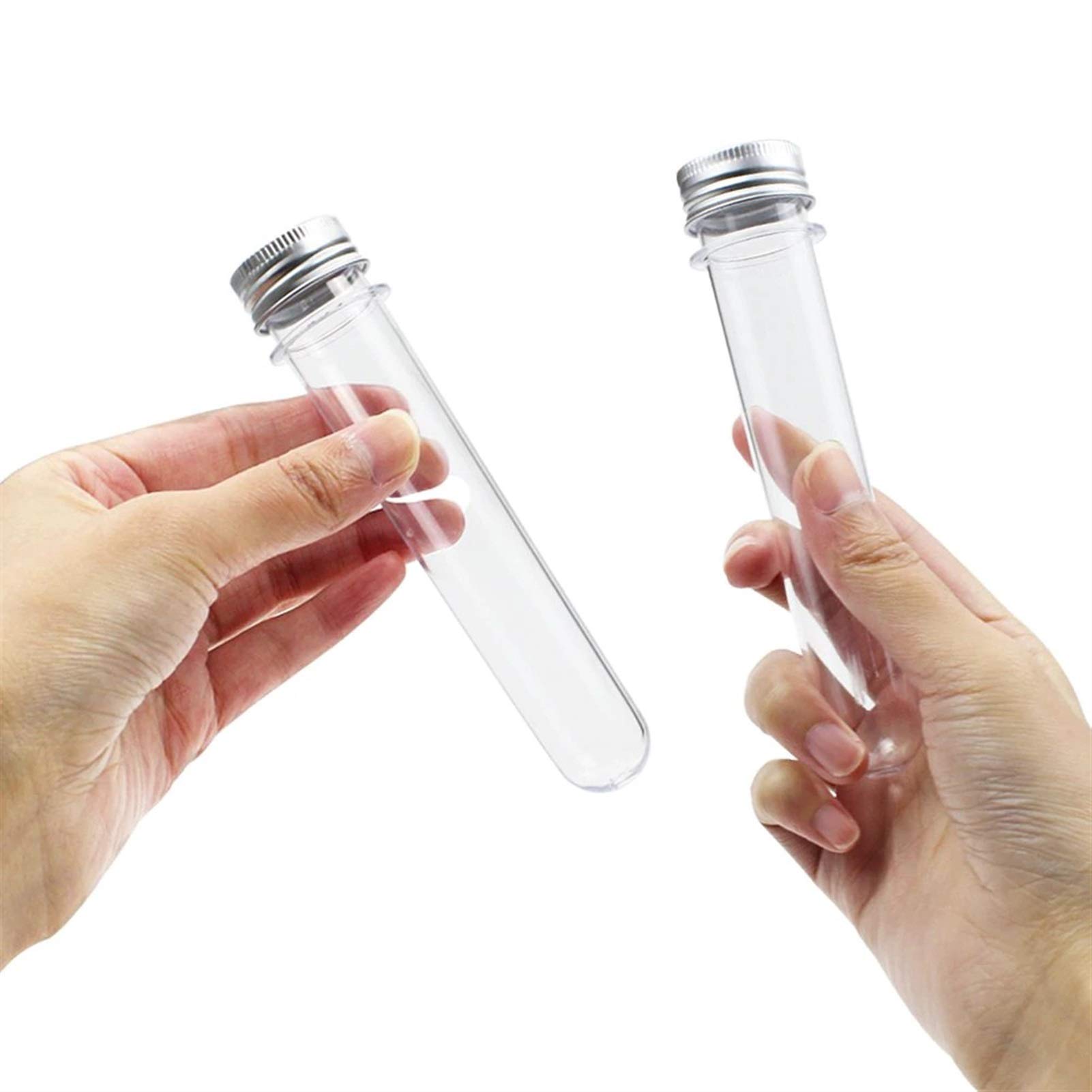 25 sztuk 30ml doskonałe plastikowe przezroczyste probówki z aluminiową zakrętką butelki przybory szkolne sprzęt laboratoryjny 25x110mm szkło laboratoryjne
