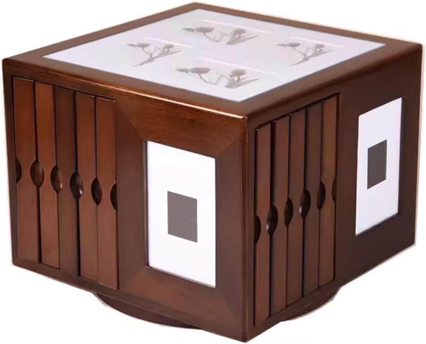 Cubo decorativo de madera para guardar fotografías con acabado artesanal