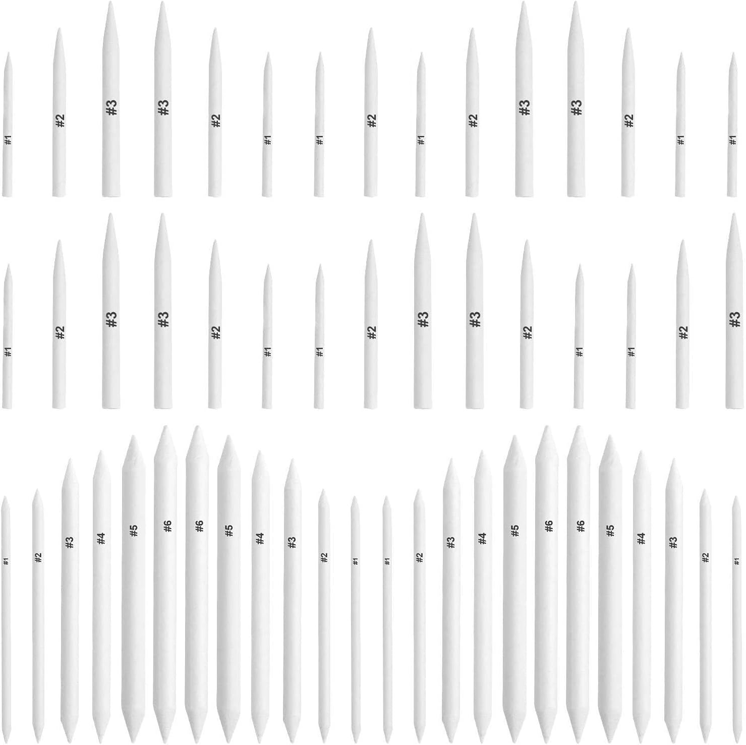 FEBSNOW 84Pcs Blending Stumps and Tortillions Sticks for Art Drawing | Spiral Wound Paper, Assorted Size Drawing Tools, Smooth Smudging and Blending, Student Artist Charcoal Sketching Supplies