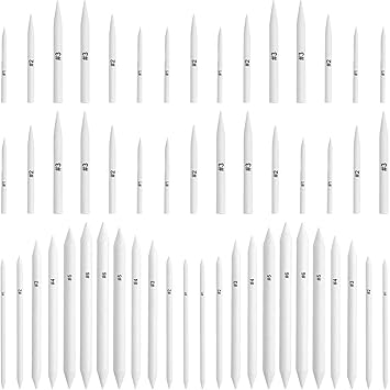 FEBSNOW 84 Pcs Blending Stumps and Tortillions, Paper Art Blenders, Art Pencils, Drawing Pencils for Student Artist Charcoal Sketch Drawing Tools, Sketch Supplies