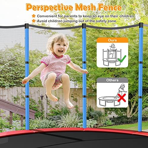 COSTWAY 4.5FT/55 Inch Kids Trampoline, Indoor Outdoor Trampolines with Enclosure Safety Net, Junior Toddlers Rebounder Jumper for Boys Girls