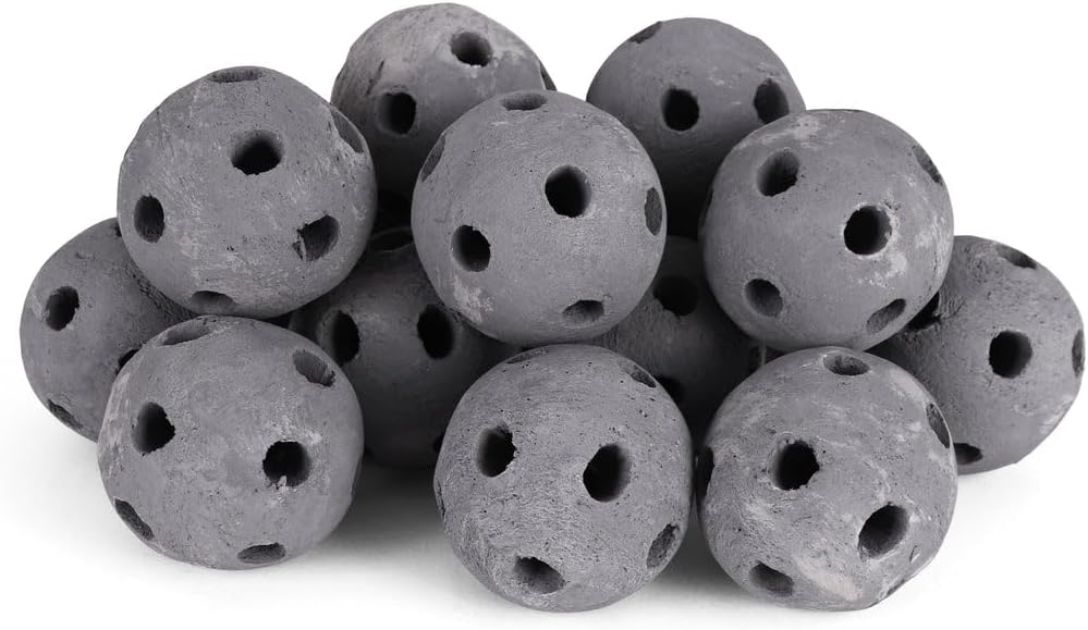 3" Ceramic Fire Balls for Fire Pit – Decorative Fire Pit Balls for Gas Fire Pits & Fire Tables – Heat Resistant Ceramic Fire Balls – Modern Decoration (15 Pack, Red)