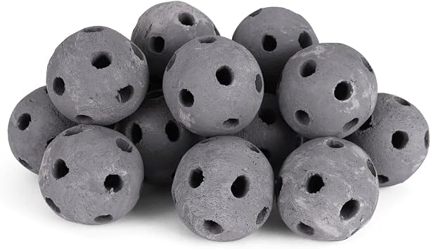 3" Ceramic Fire Balls for Fire Pit Decorative Fire Pit Balls for Gas Fire Pits & Fire Tables Heat Resistant Ceramic Fire Balls Modern Decoration 15 Pack, Grey