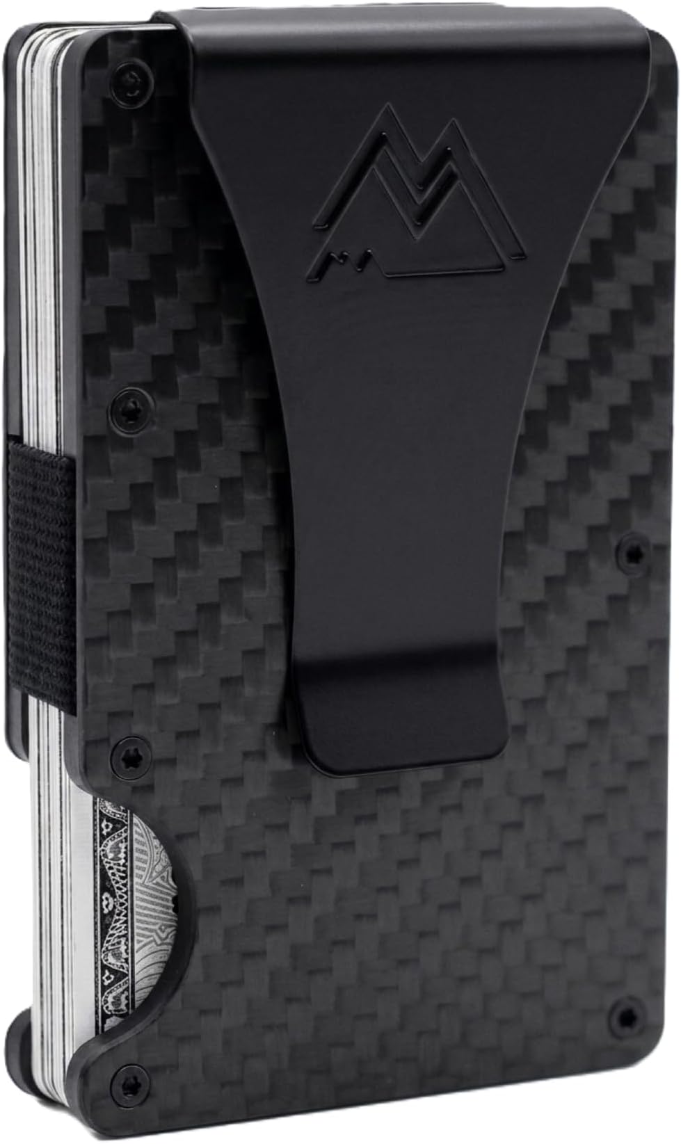 Minimalist Wallet for Men & Women - Slim RFID Wallet, Scratch Resistant, Credit Card Holder & Money Clip, Easily Removable Money & Cards, (Matte Carbon Fiber)