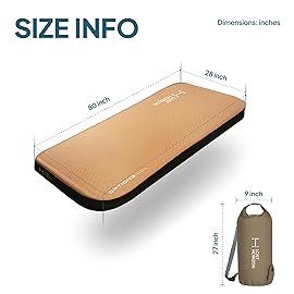 LOSTHORIZON Air & Foam Camping Mattress, Self-Inflating Sleeping Pad, 4.5 Thick, with Air Pump, Single