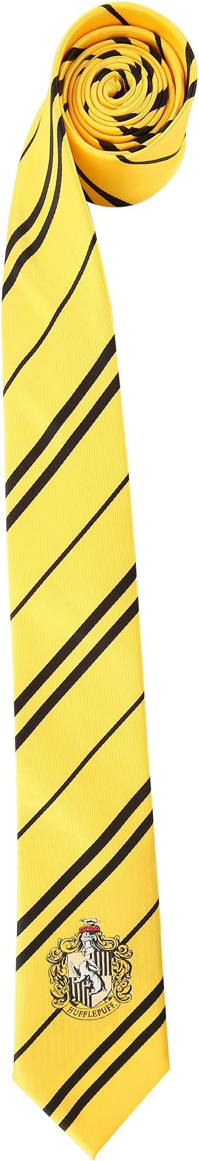 Harry Potter Hufflepuff Classic Necktie - Satin Fabric with House Crest, Officially Licensed