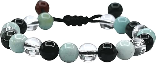 Miniatura 60 de Natural Healing Crystal Bracelet for Women - Mens Bracelet Energy Balancing Gemstones Set - Adjustable Stone Bead Bracelet for Men and Women - Anger