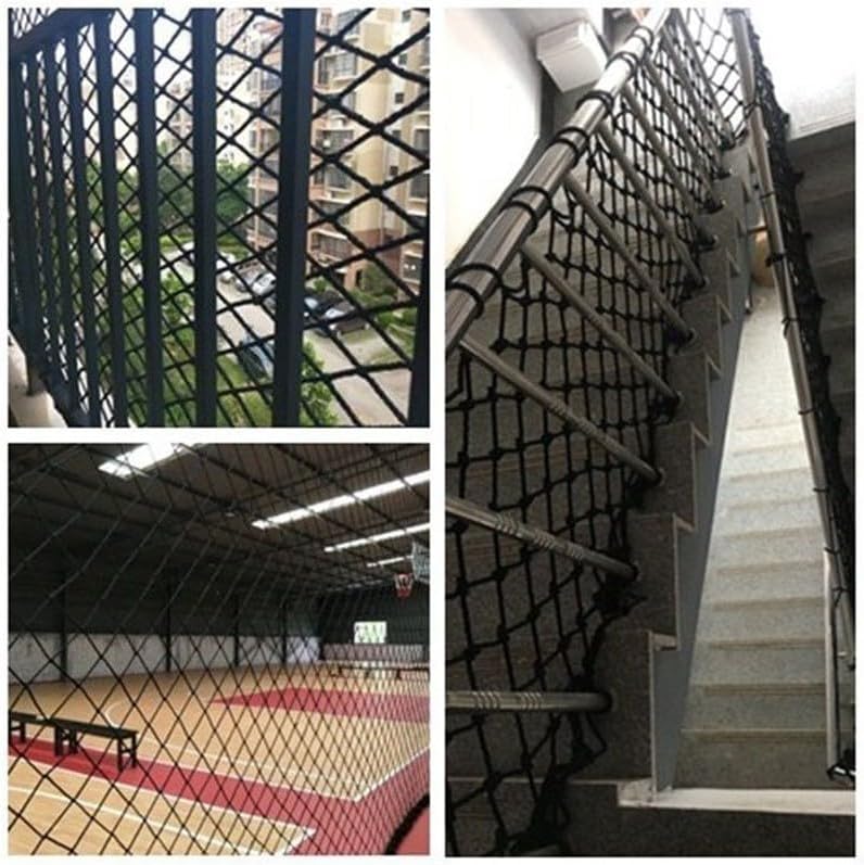 Child Safety Net Black Nylon Rope Net 8mm Cargo Net Climbing Net for Kids Stair Balcony Protection Net Pet Fence Net(Size:1 * 4m(3.3 * 13.2ft))