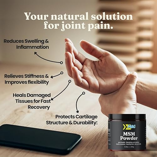 Miniatura 2 de MSM Powder - Cristales de azufre 100% orgánicos para apoyo articular, recuperación muscular, salud de la piel, crecimiento de uñas y cabello,