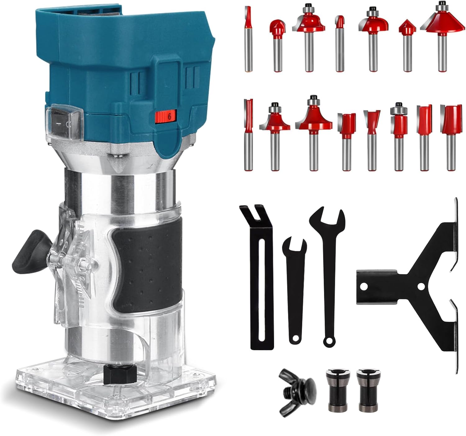 ConBlom Brushless Router Trimmer, 18V 30000RPM Electric Hand Palm ...