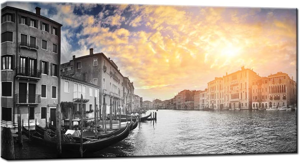 Nachic Wall Italy Canvas Wall Art Venice Sunset Landscape