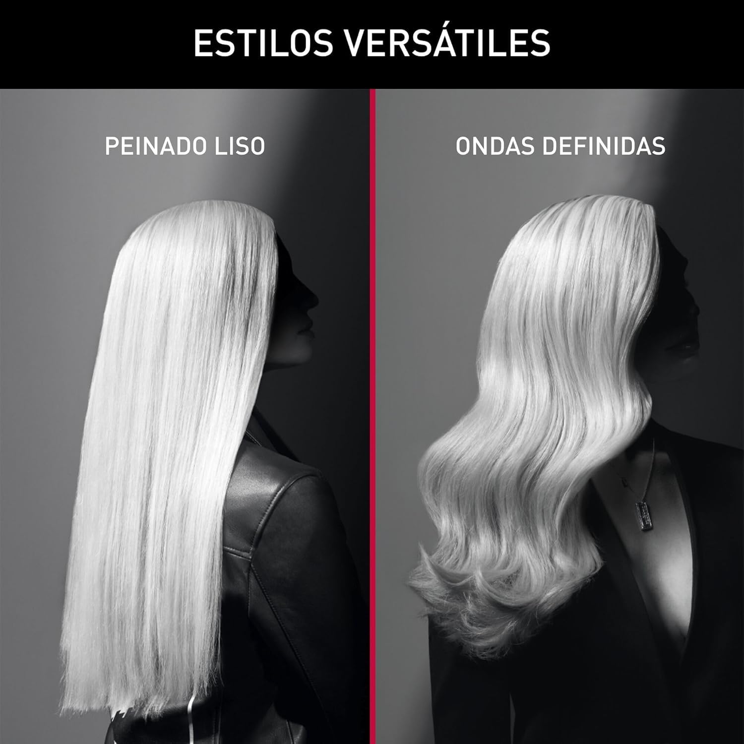 Rowenta x Karl Lagerfeld Optiliss Ionic, Plancha de pelo con revestimiento cerámico para un pelo suave, 10 temperaturas hasta 230º, alisado eficiente, rizos y ondas, negro, SF323L
