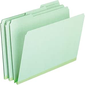 Pendaflex 17167 Pressboard Expanding File Folders, 1/3 Top Tab, Letter, Green