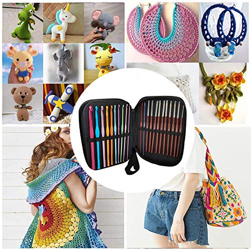100PCS Crochet Hooks Set Sewing Project Kits, Aluminum Crochet Hooks & Lace Crochet Hooks with Accessories - Thumbnail 6
