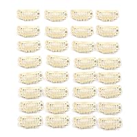 Vista 14 de 50 pinzas de extensión de cabello de acero inoxidable para extensiones de cabello, peinetas de 9 dientes, 0.04 oz/pieza, 3 hilos de tejer, 6 neeldes