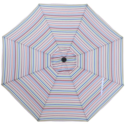 Image of MASTERCANOPY Patio Umbrella 9 ft Replacement Canopy for 8 Ribs-Red and Green Stripes Canopy Only