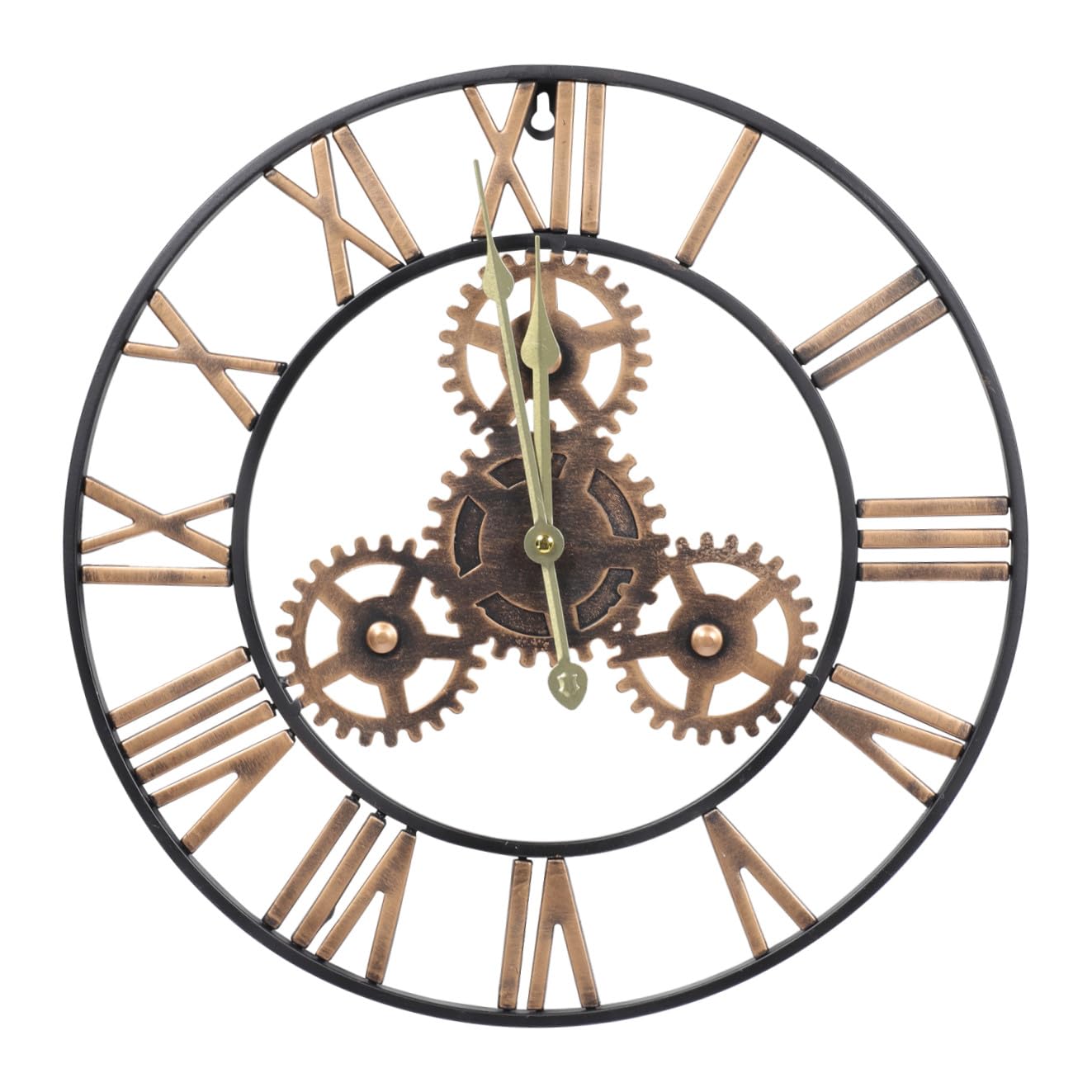 Horloge murale ronde Alipis en fer forgé : objet de décoration rétro haut de gamme