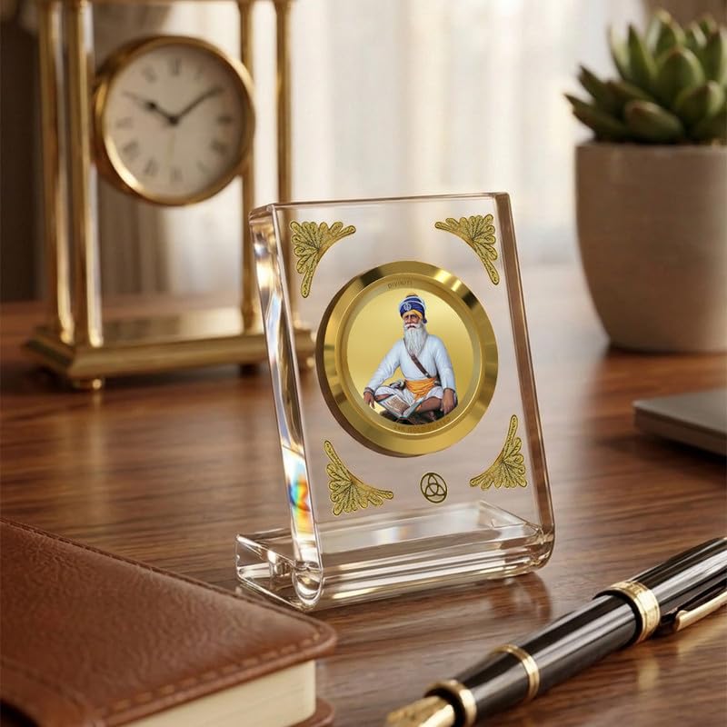 Image of DIVINITI 24K Gold Plated Religious Car Dashboard Frame | Premium God Idol Frame for Car, Home Mandir & Office Table | Spiritual Gift, Decorative Showpiece