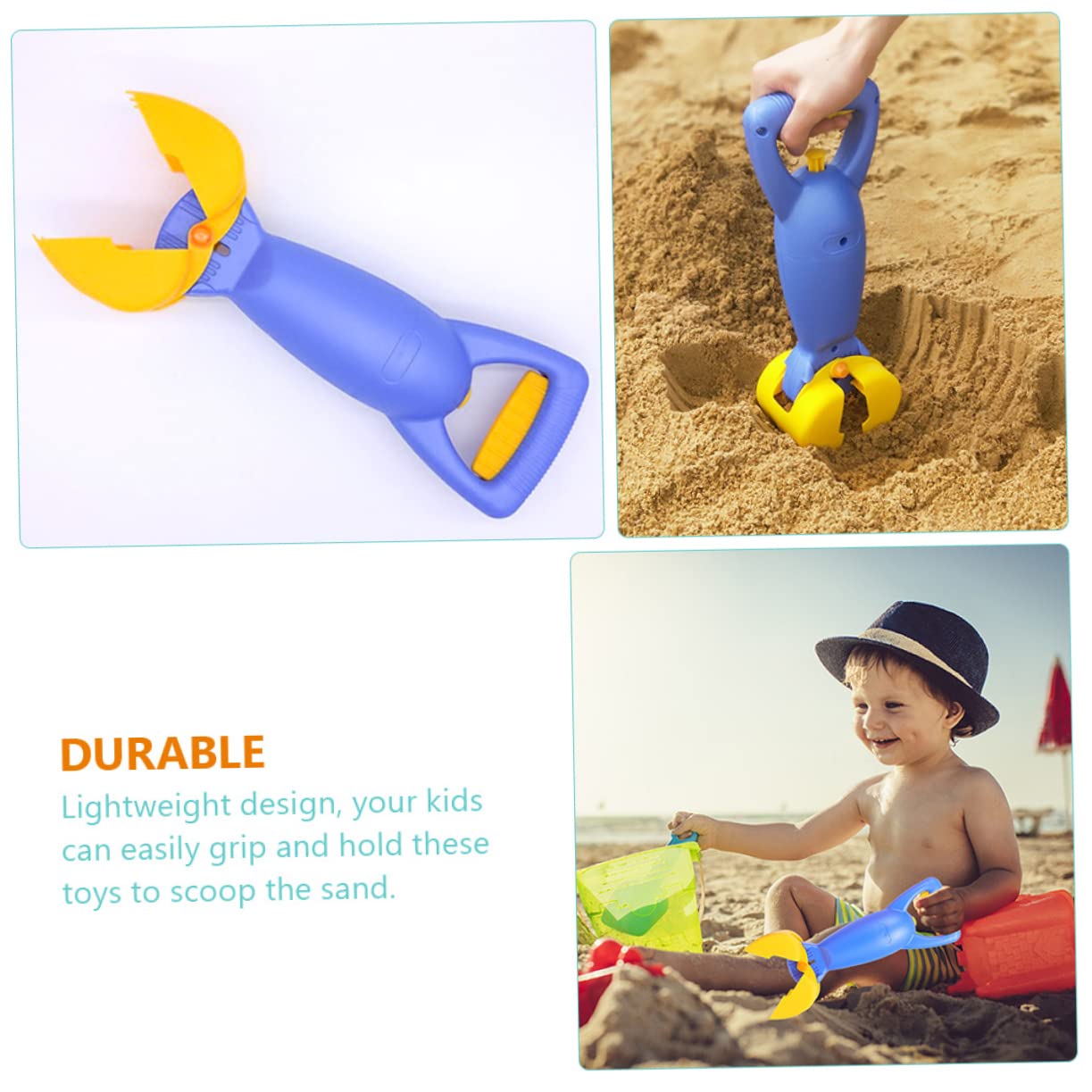 iplusmile 2 Piezas Juguete de Playa Infantil Azul Agarrador de Arena y Práctico para Verano Favorece Habilidades Manuales Imaginación para Playa