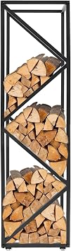 Indoor Firewood Rack - Portable Storage Holder for Fireplace & Outdoor Fire Pits - Log Rack Wood Holder, Multi-Space Decorative & Functional Log Holder for Patio, Stove