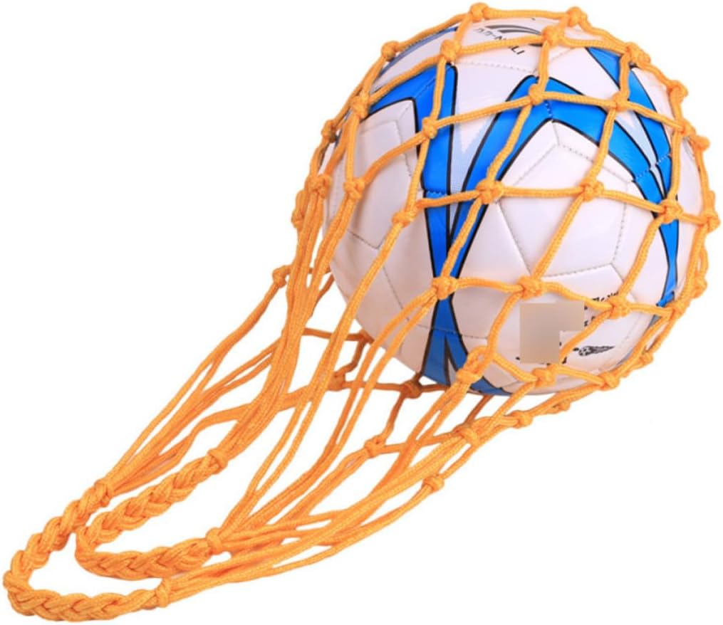 2pcs Portable Yellow Soccer Mesh Bag with Large Capacity and Thickened Straps for Outdoor Sports Basketball and Football Storage