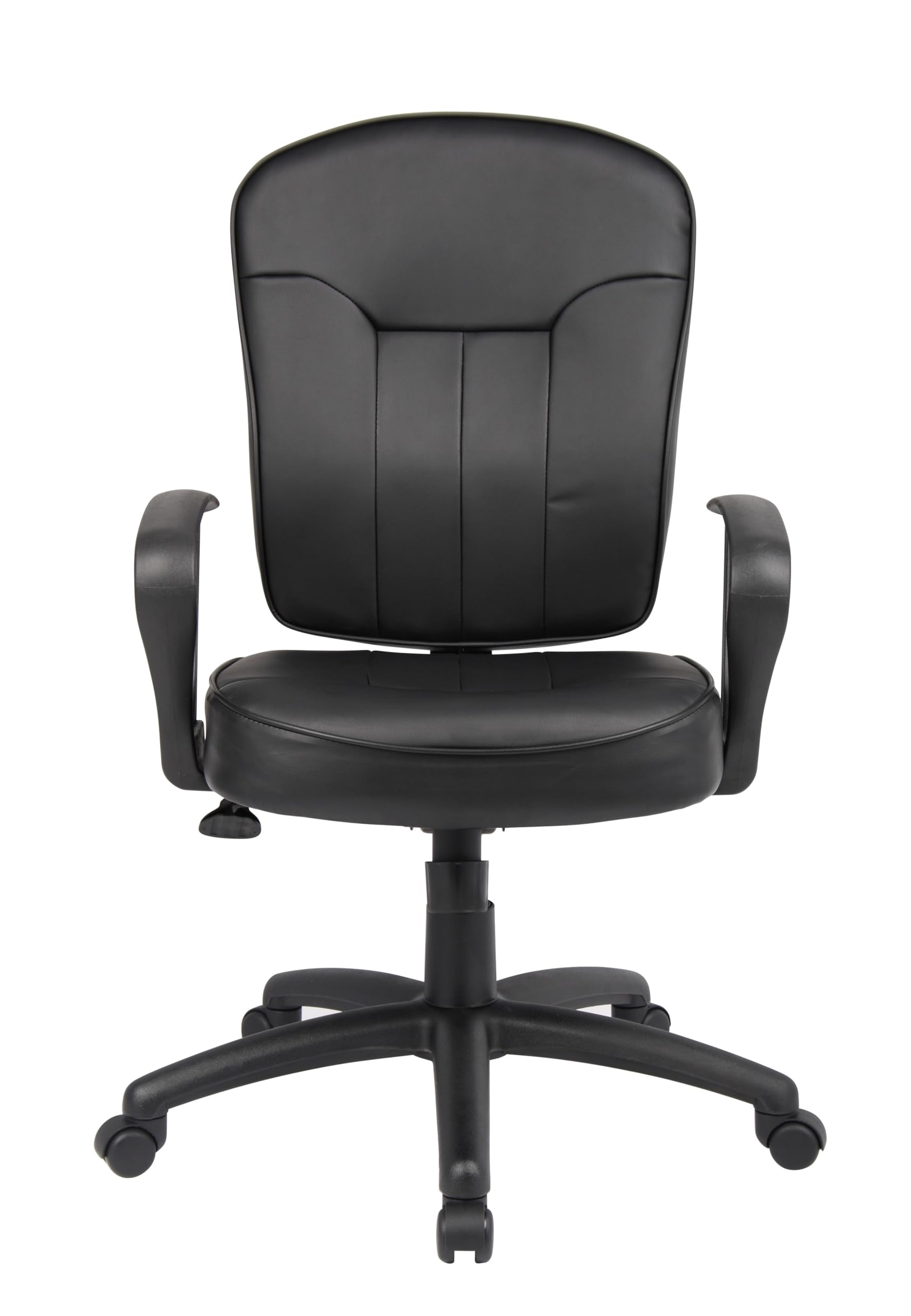 Boss Office Products B1562 Leather Task Chair with Loop Arms in