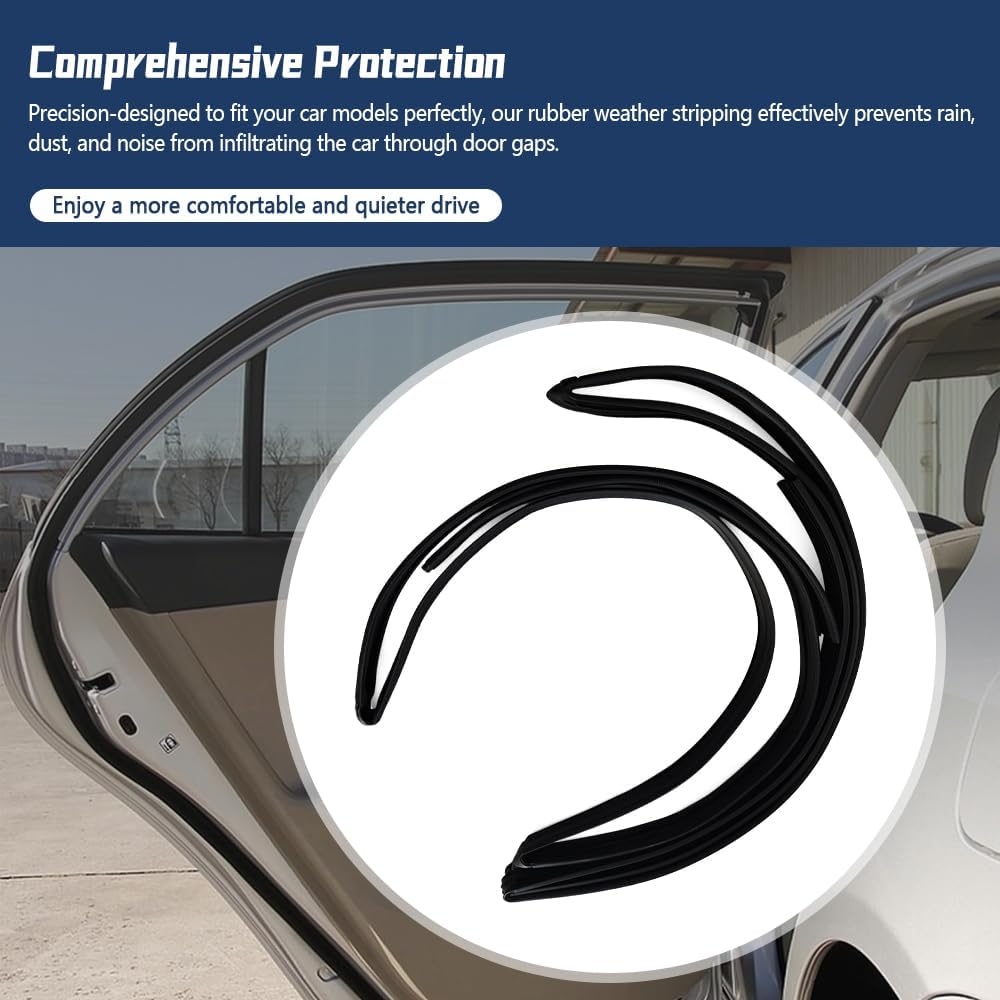 2PCS Door Window Run Channel Seal Rubber Strip Fit for 2002-2008 Toyota Corolla S/LE/CE/XRS/Sport Sedan Replacement for 68151-02050 (Driver Side) & 68161-02050 (Passenger Side)