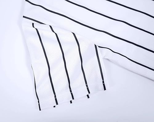 Miniatura 4 de babyhealthy Camiseta de béisbol con botones para niños, camiseta de manga corta a rayas, hipster, hip hop, para niños y niñas