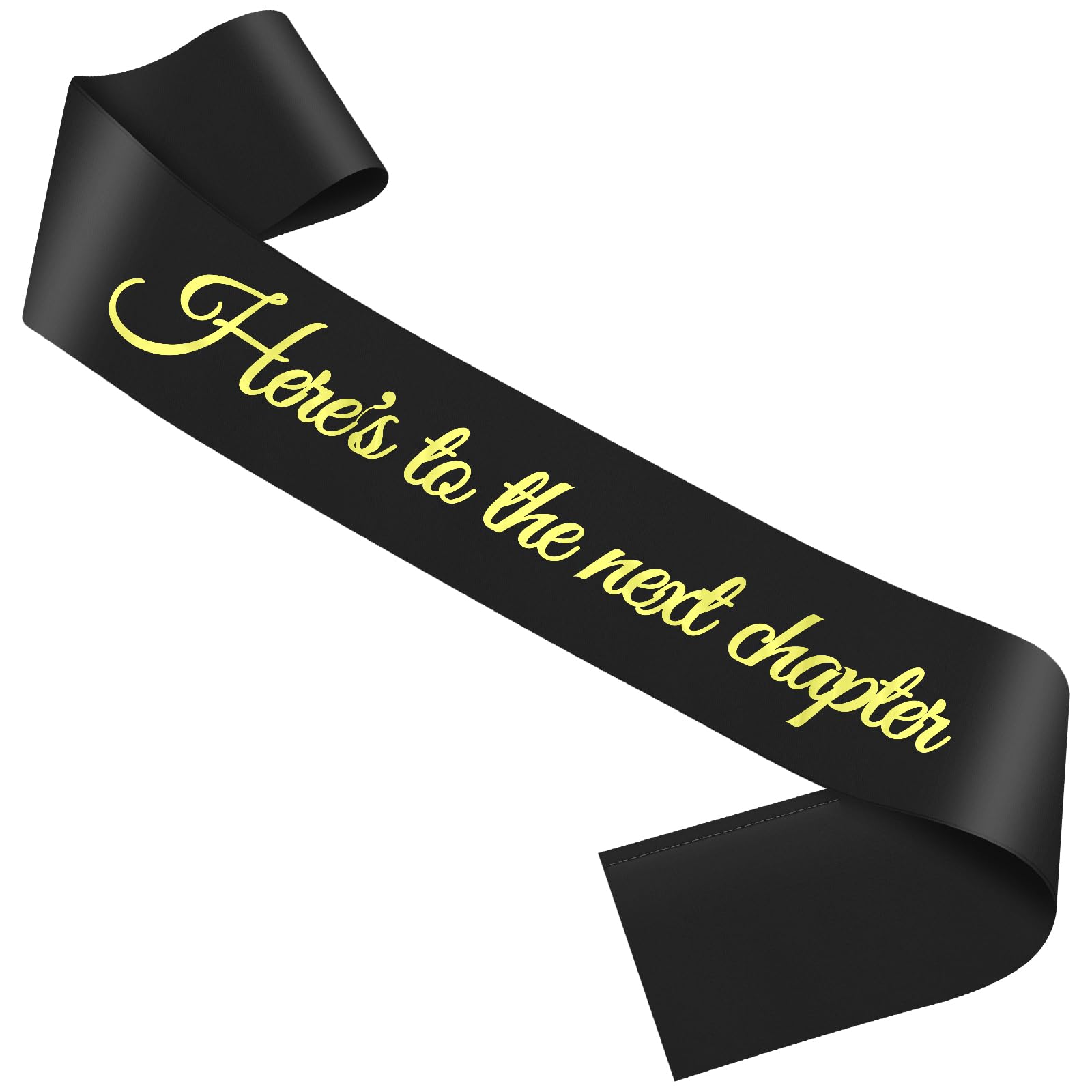 Funny New Chapter Gifts Sash New Beginnings Gifts for Women Men Graduation Farewell Leaving Going Away Goodbye Retirement Gift for Her Coworkers Divorce Break Up Gift Black Satin Gold Fonts Sash