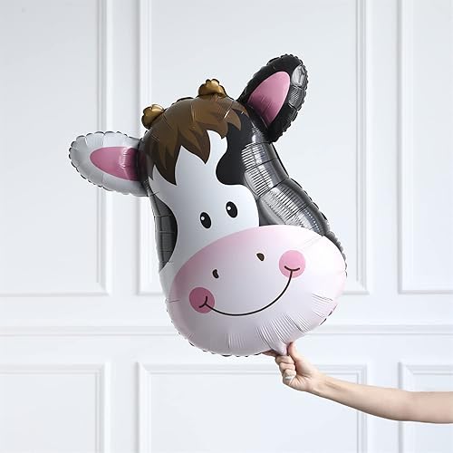 Miniatura 7 de Kit de arco de guirnalda de globos de decoración de fiesta de vaca rosa, 136 piezas con globos de impresión blanca, cabeza grande Mylar para