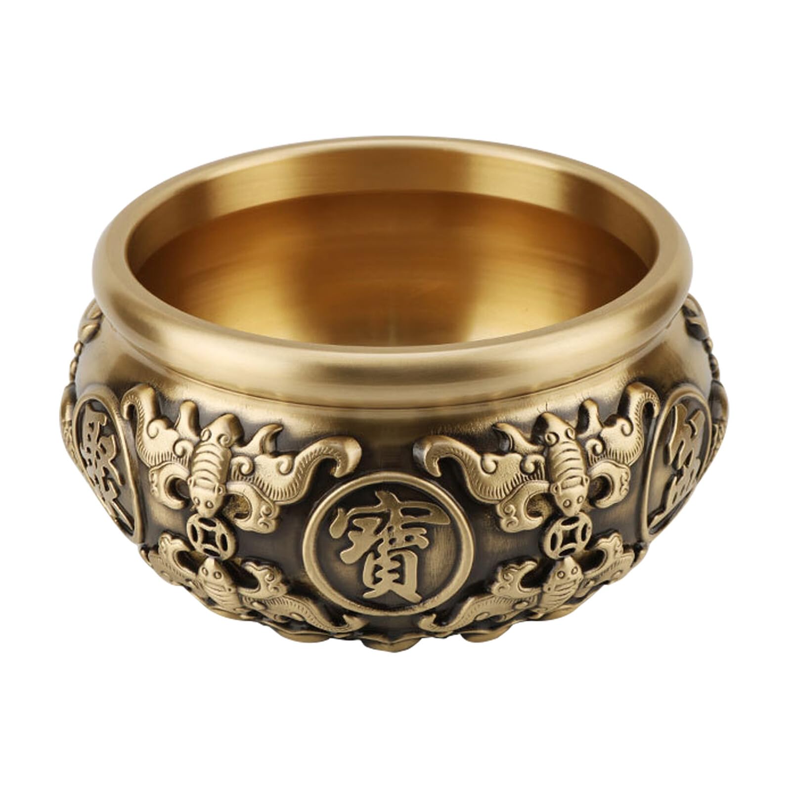 Cuenco de latón Feng Shui Zerodeko para decoración de oficina y hogar