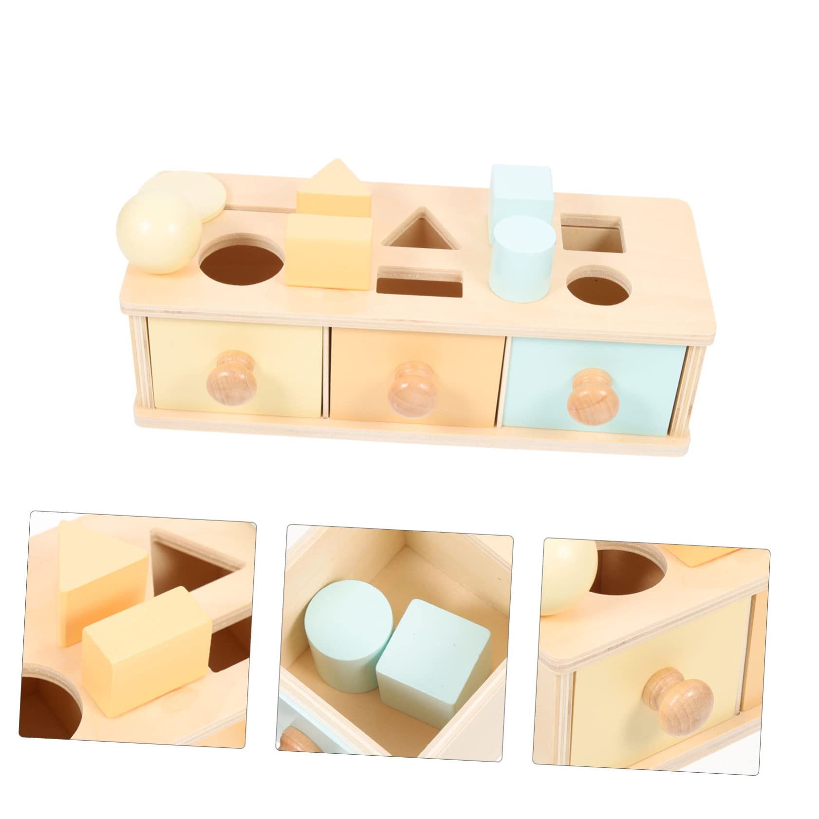 SOIMISS Caja Montessori de Madera para Bebés Juguete Educativo de Permanencia de Objetos Entrenamiento de Motricidad Fina y Coordinación Ojo-Mano Didáctico para Desarrollo Temprano